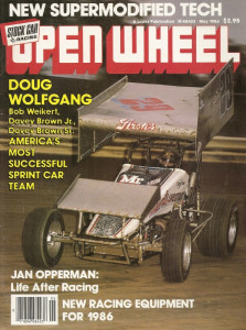 OPEN WHEEL 1986 MAY - D WOLFGANG, RADAR RAGER, RICH VOGLER, WARREN CONIAM